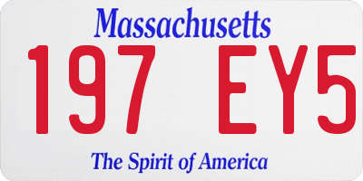 MA license plate 197EY5
