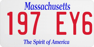 MA license plate 197EY6