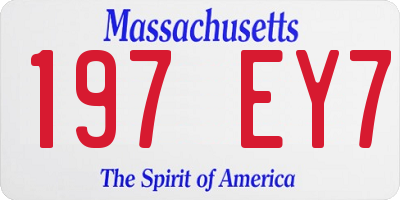 MA license plate 197EY7