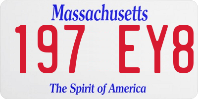 MA license plate 197EY8