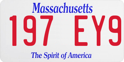 MA license plate 197EY9