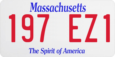 MA license plate 197EZ1