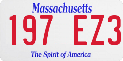 MA license plate 197EZ3