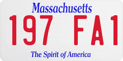 MA license plate 197FA1