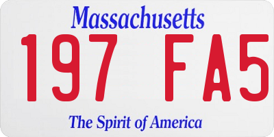 MA license plate 197FA5