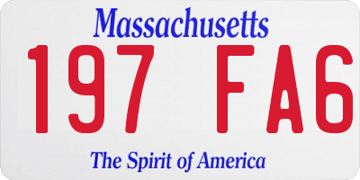 MA license plate 197FA6