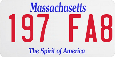 MA license plate 197FA8