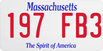 MA license plate 197FB3