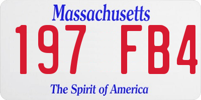 MA license plate 197FB4
