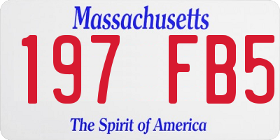 MA license plate 197FB5
