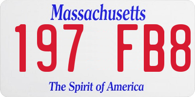 MA license plate 197FB8