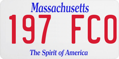 MA license plate 197FC0