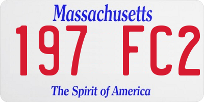 MA license plate 197FC2
