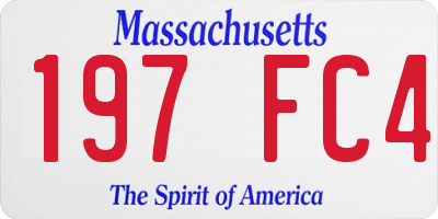 MA license plate 197FC4