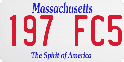 MA license plate 197FC5
