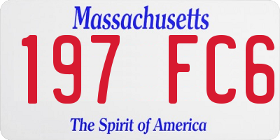 MA license plate 197FC6