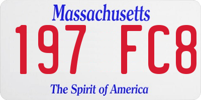 MA license plate 197FC8