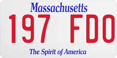 MA license plate 197FD0
