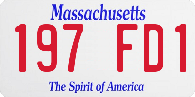 MA license plate 197FD1