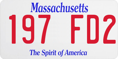 MA license plate 197FD2