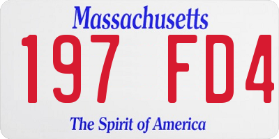MA license plate 197FD4