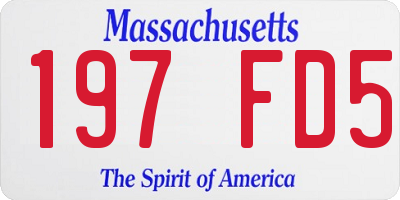 MA license plate 197FD5