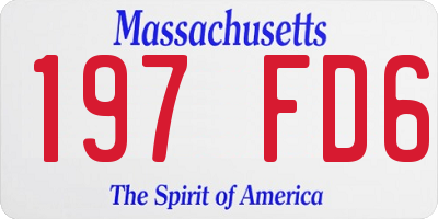 MA license plate 197FD6