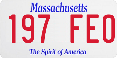 MA license plate 197FE0