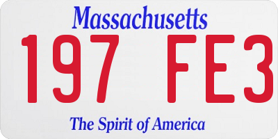MA license plate 197FE3