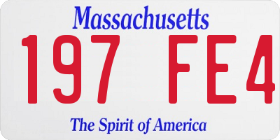MA license plate 197FE4