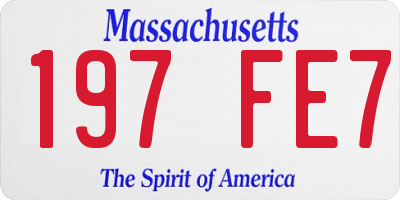 MA license plate 197FE7