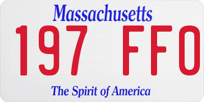 MA license plate 197FF0