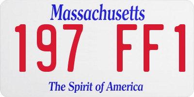 MA license plate 197FF1