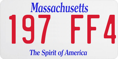 MA license plate 197FF4