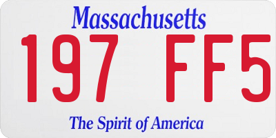 MA license plate 197FF5