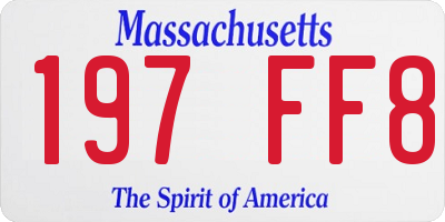 MA license plate 197FF8