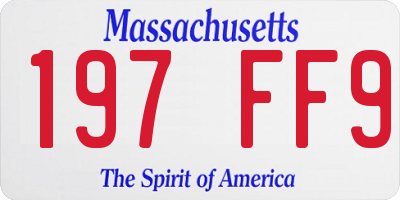 MA license plate 197FF9