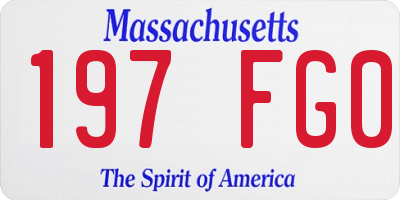 MA license plate 197FG0