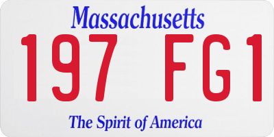 MA license plate 197FG1