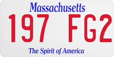 MA license plate 197FG2