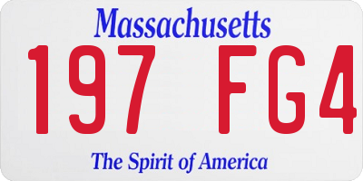 MA license plate 197FG4