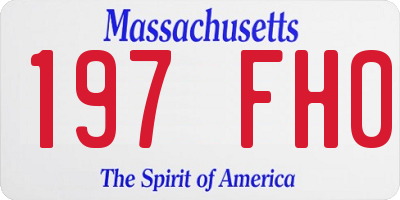 MA license plate 197FH0