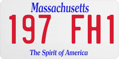 MA license plate 197FH1