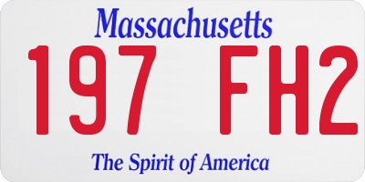 MA license plate 197FH2