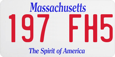 MA license plate 197FH5