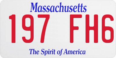 MA license plate 197FH6