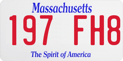 MA license plate 197FH8