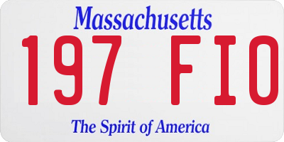 MA license plate 197FI0