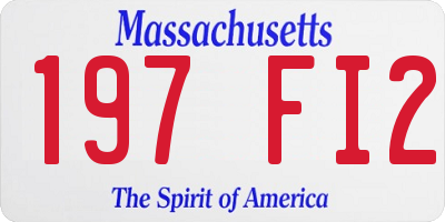MA license plate 197FI2