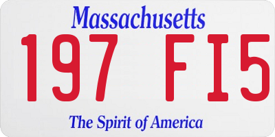 MA license plate 197FI5